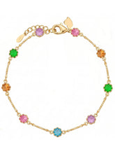 Peora Rainbow Style Crystal Bracelet - Gold