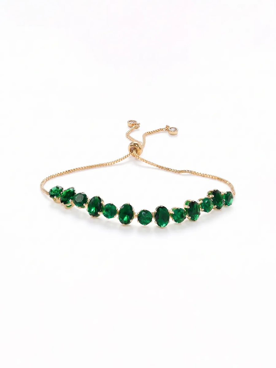 Peora Green Gemstone Bracelet - Gold