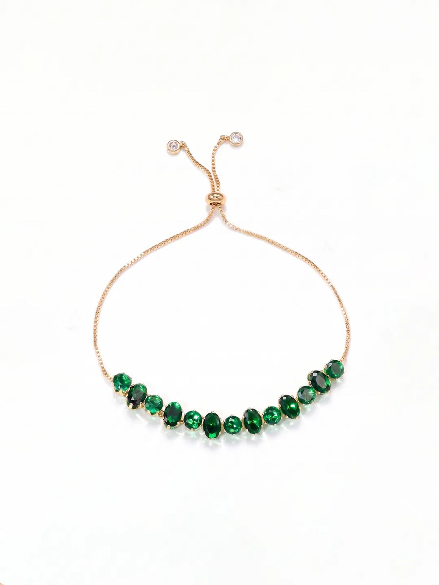 Peora Green Gemstone Bracelet - Gold
