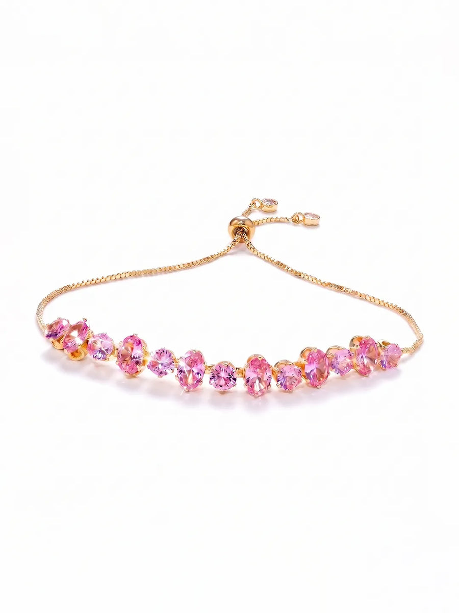 Peora Pink Gemstone Bracelet - Gold