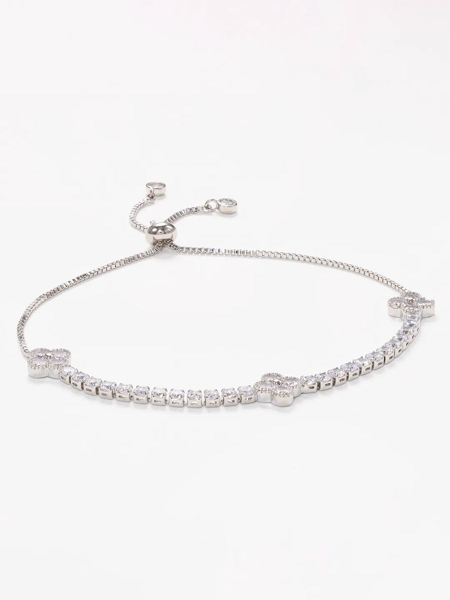 Peora Crystal Radiance Bracelet - Silver