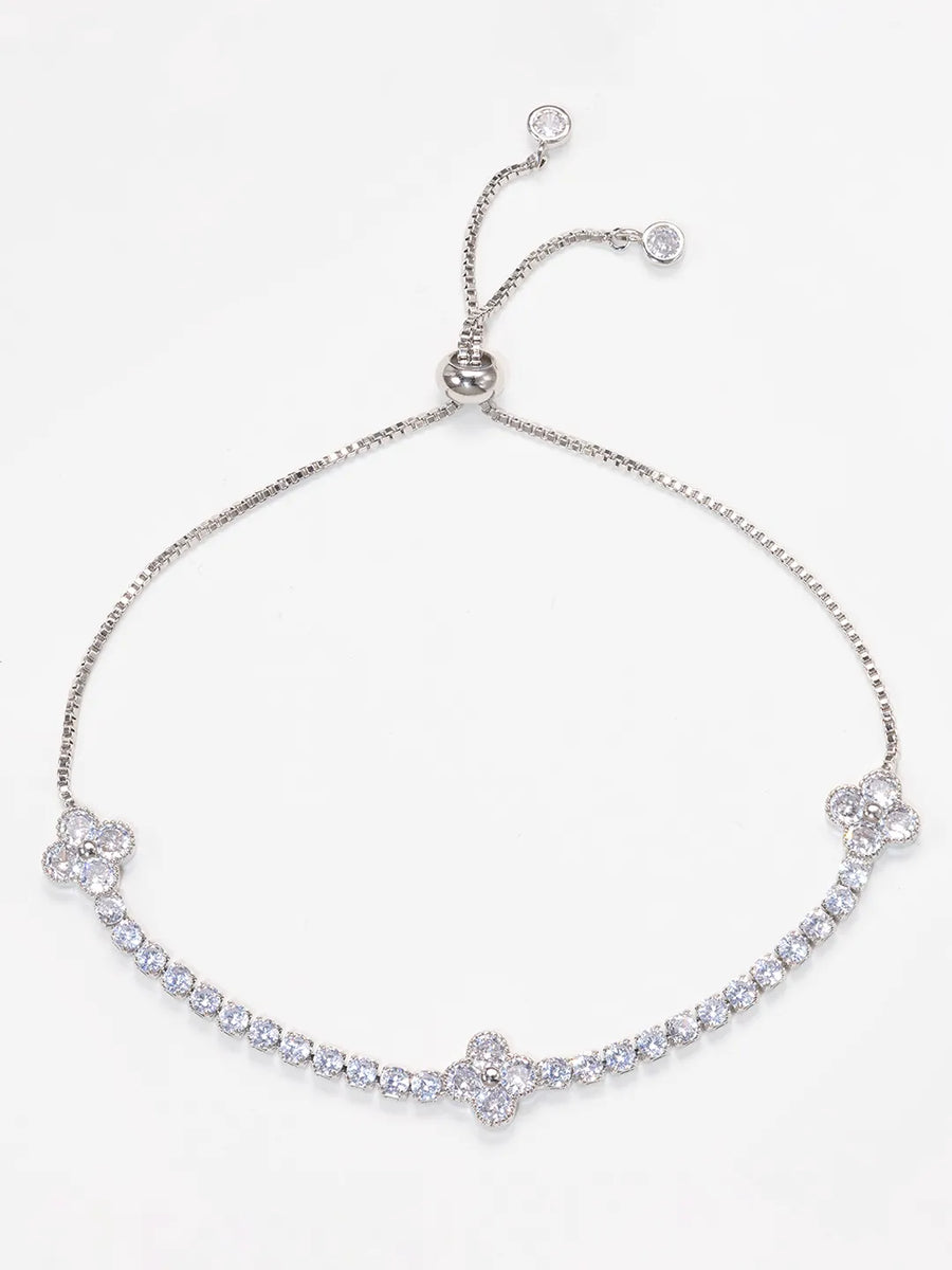 Peora Crystal Radiance Bracelet - Silver
