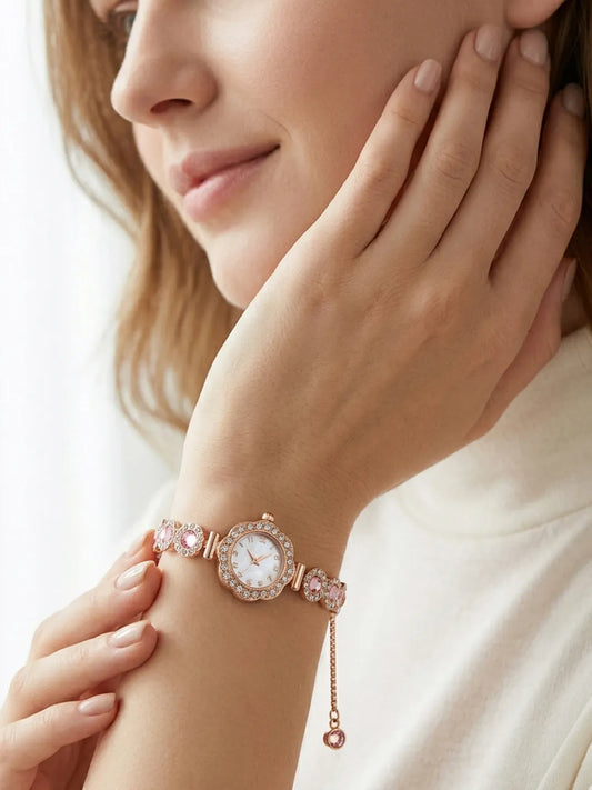 Peora Blossom Radiance Bracelet Watch - Rose Gold