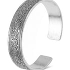 Peora Floral Oxidised Elegance Cuff Kada - Silver