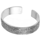 Peora Floral Oxidised Elegance Cuff Kada - Silver