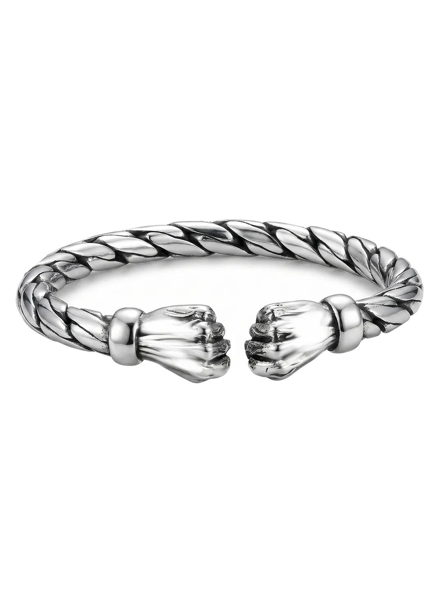Peora Warrior Beast Oxidised  Kada - Silver