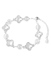 Peora White Floral Treasure Bracelet - Silver