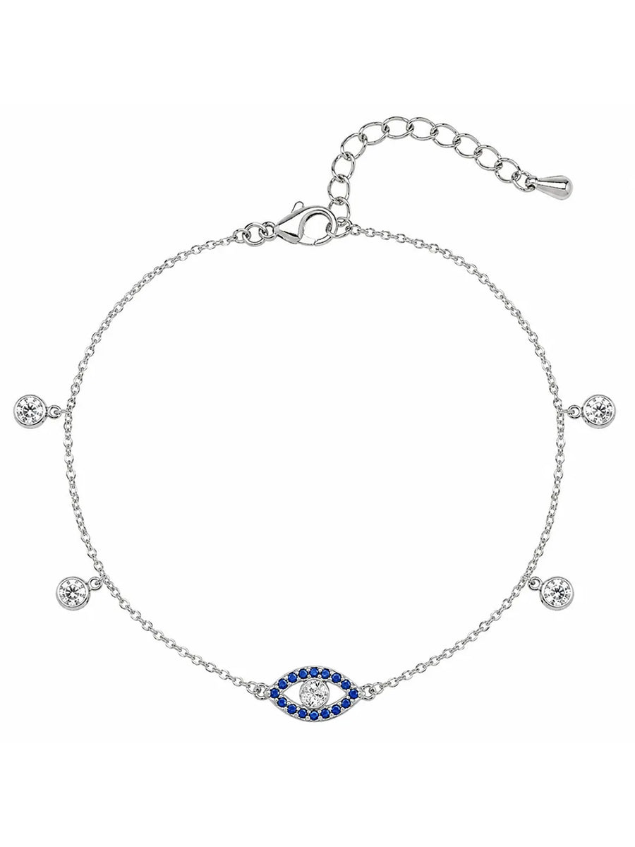 Peora Evil Eye Charm Bracelet - Silver
