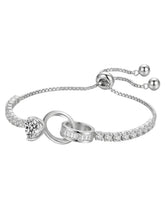 Peora Crystal Lucky Fortune Bracelet - Silver