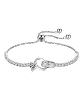 Peora Crystal Lucky Fortune Bracelet - Silver