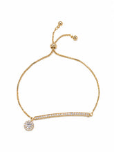 Peora Solitaire Sparkle Crystal Bracelet - Gold
