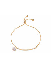 Peora Solitaire Sparkle Crystal Bracelet - Gold