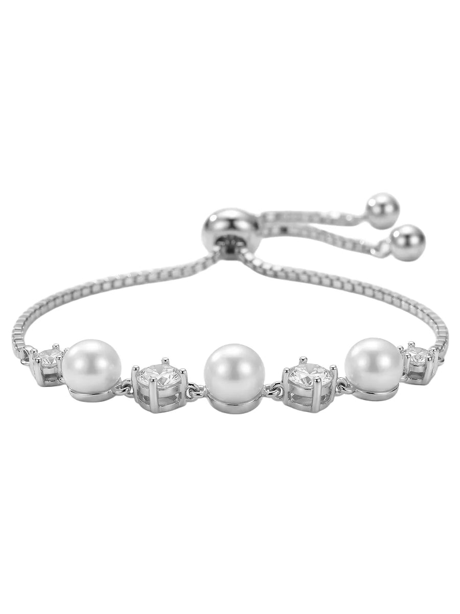 Peora Pearl Elegance Bracelet - Silver