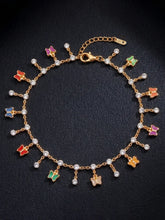 Peora Multicolour Butterfly Charm Bracelet - Gold
