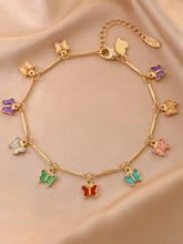 Peora Rainbow Butterfly Charm Bracelet - Gold
