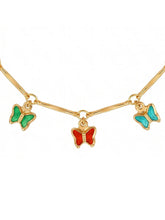 Peora Rainbow Butterfly Charm Bracelet - Gold