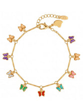 Peora Rainbow Butterfly Charm Bracelet - Gold