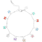 Rhodium Plated Pastel Butterfly Bracelet