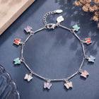 Rhodium Plated Pastel Butterfly Bracelet