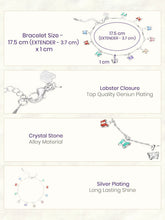 Rhodium Plated Pastel Butterfly Bracelet