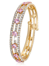 Peora Pink Radiance Kada Bracelet - Gold