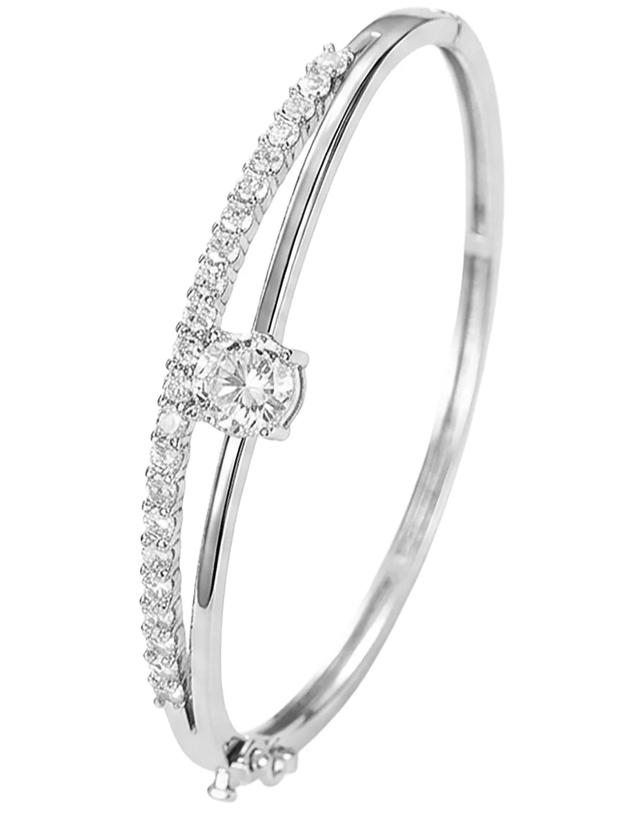 Peora Sparkling Crystal Bracelet- Silver