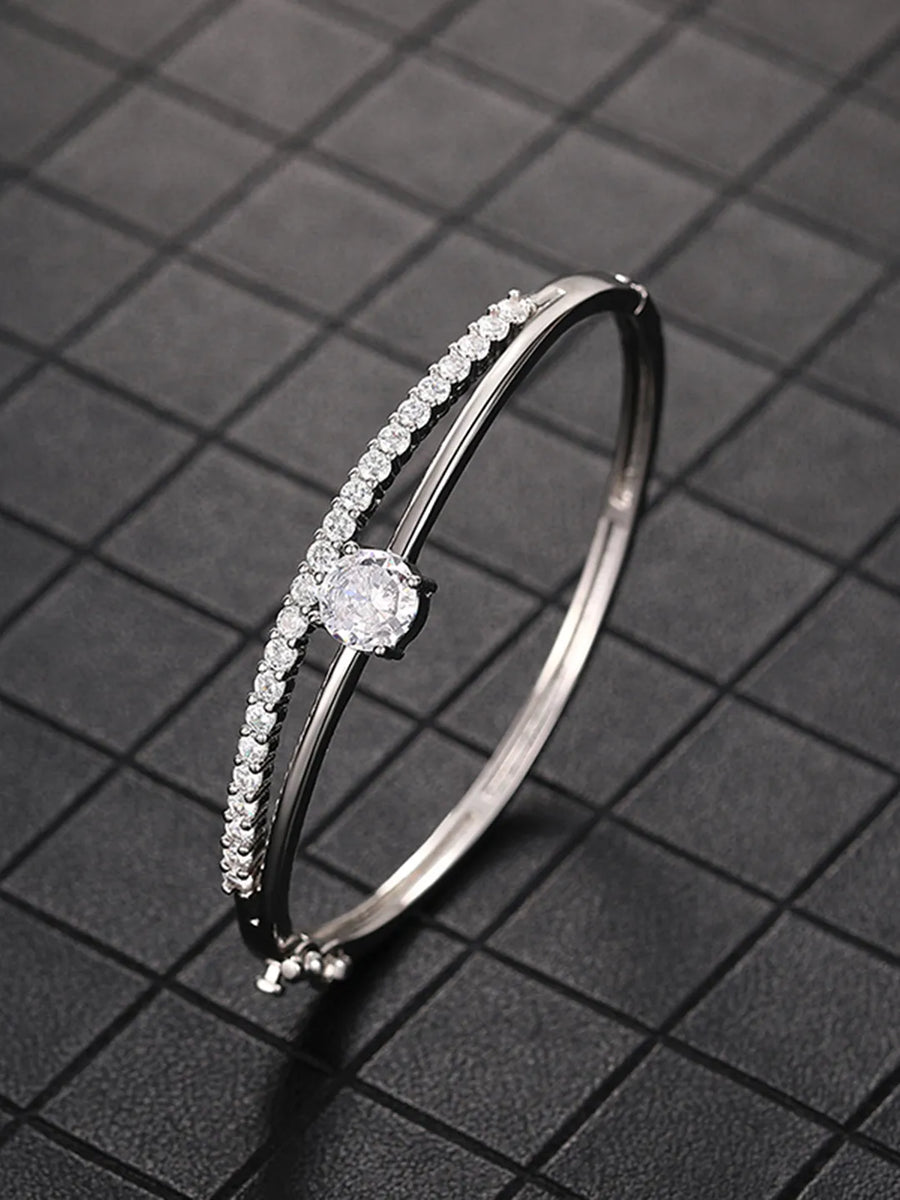 Peora Sparkling Crystal Bracelet- Silver