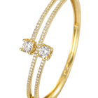Peora Crystal Duo Bracelet- Gold