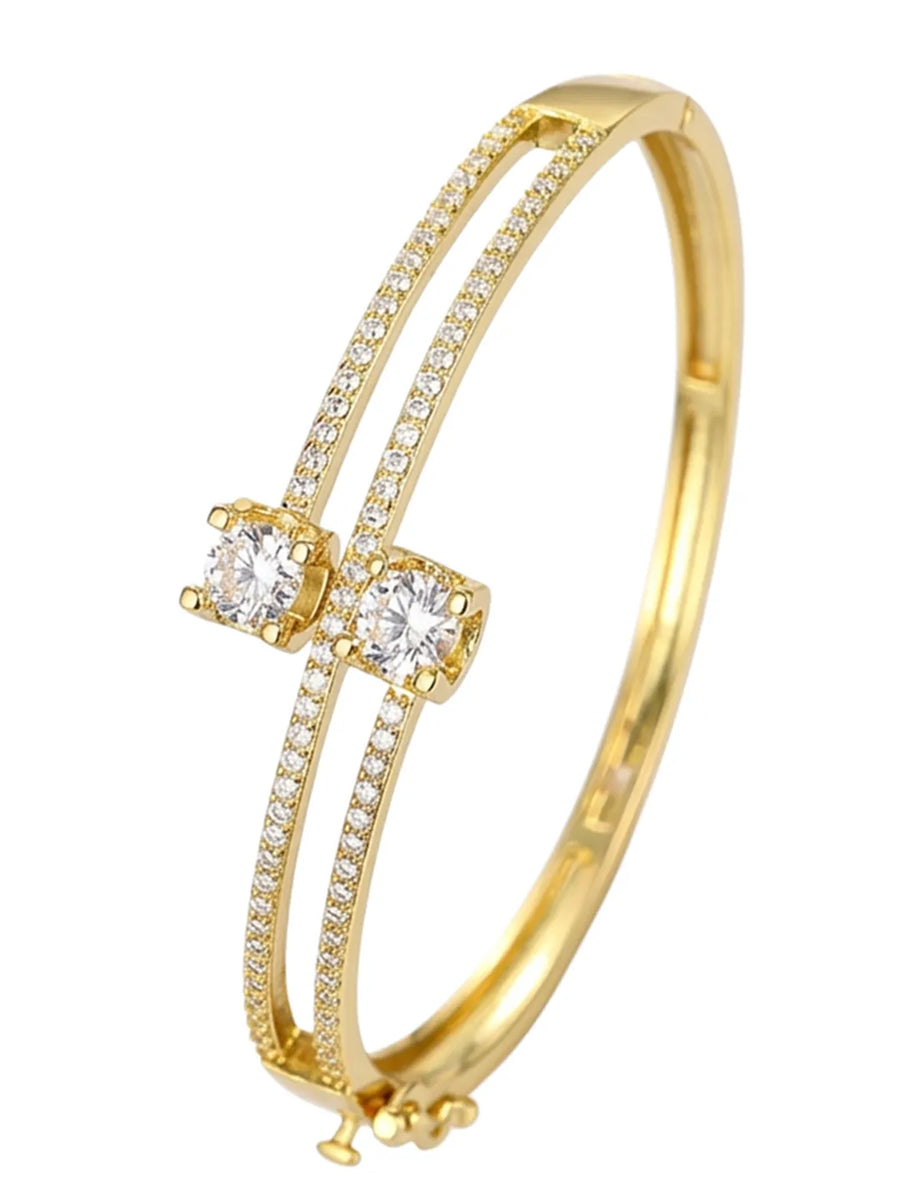 Peora Crystal Duo Bracelet- Gold