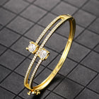 Peora Crystal Duo Bracelet- Gold