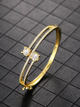 Peora Crystal Duo Bracelet- Gold