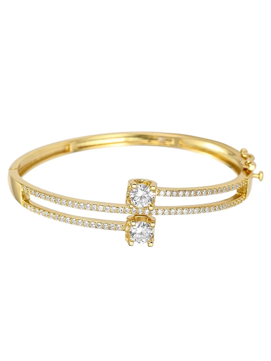 Peora Crystal Duo Bracelet- Gold