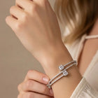 Peora Crystal Duo Bracelet- Silver