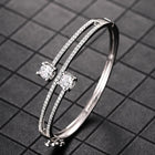 Peora Crystal Duo Bracelet- Silver
