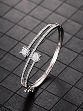 Peora Crystal Duo Bracelet- Silver
