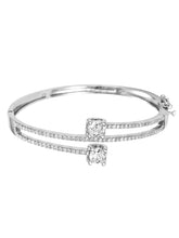 Peora Crystal Duo Bracelet- Silver