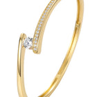 Peora Minimalist Solitaire Fashion Bangle - Gold