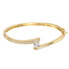 Peora Minimalist Solitaire Fashion Bangle - Gold