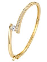 Peora Minimalist Solitaire Fashion Bangle - Gold