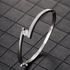 Peora Minimalist Solitaire Fashion Bangle - Silver