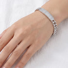 Peora Textured Plate Chain Bracelet - Silver