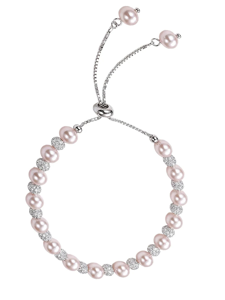 Peora Delicate Heart Chain Bracelet - Silver