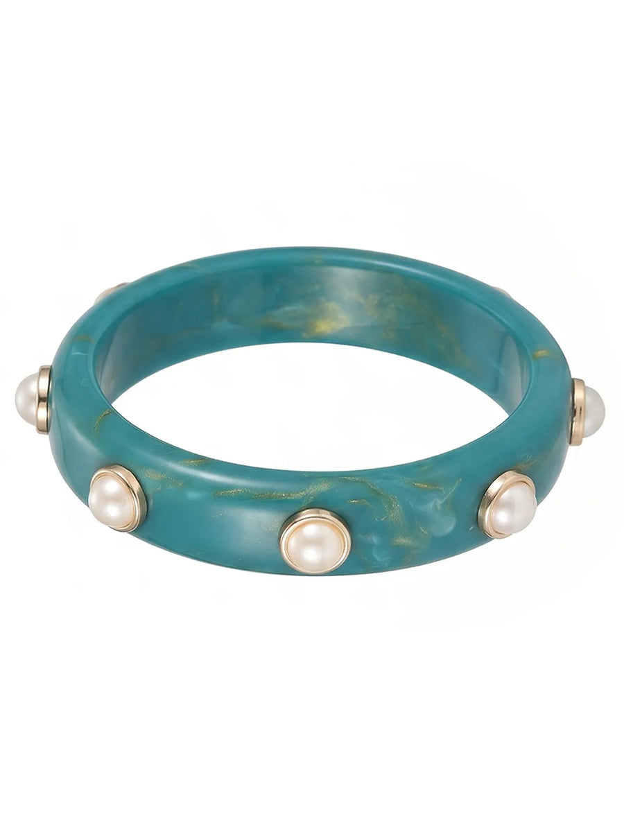 Peora Ocean Pearl Accent Resin Bangle