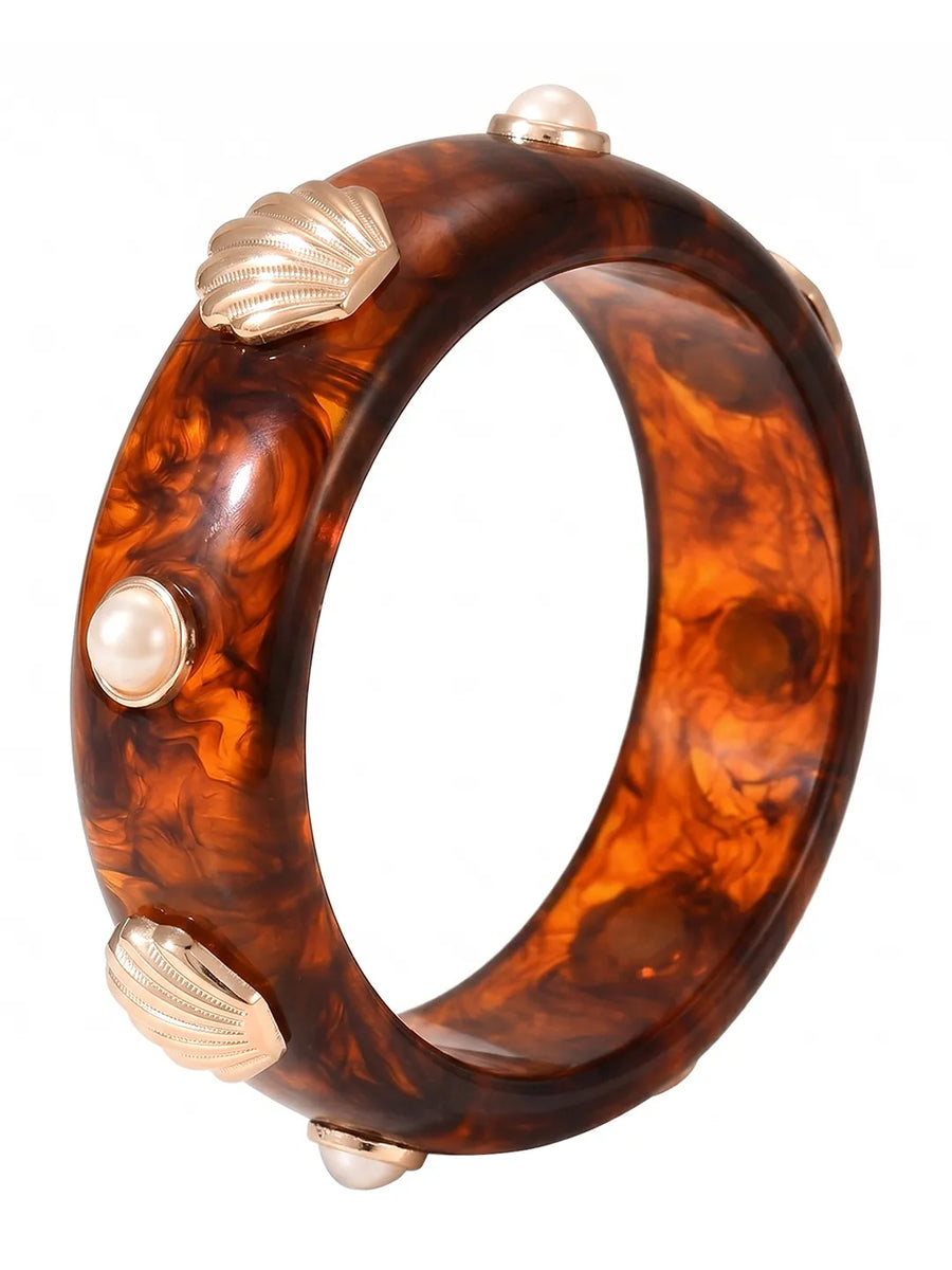 Peora Tortoise Shell Beach Charm Resin Bangle