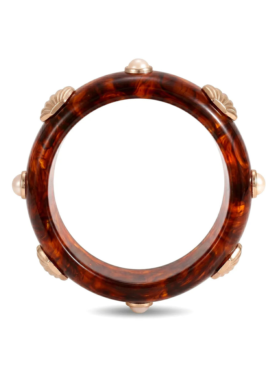 Peora Tortoise Shell Beach Charm Resin Bangle