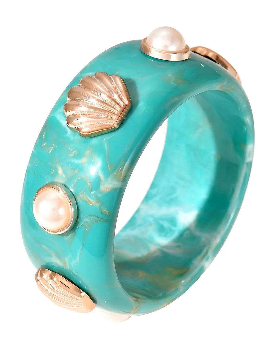 Peora Ocean Shell Beach Charm Resin Bangle