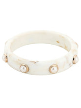 Peora MoonBeam Pearl Accent Resin Bangle