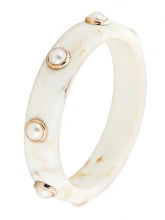 Peora MoonBeam Pearl Accent Resin Bangle