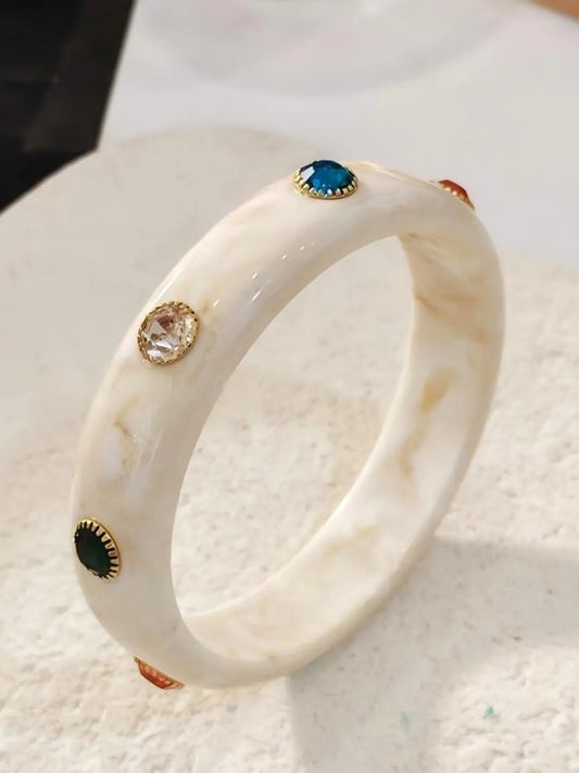 Peora MoonBeam Stone Accent Resin Bangle