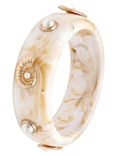 Peora Boho White Beach Accent Resin Bangle